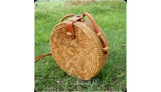 small circle star design handbag rattan grass hand woven handmade